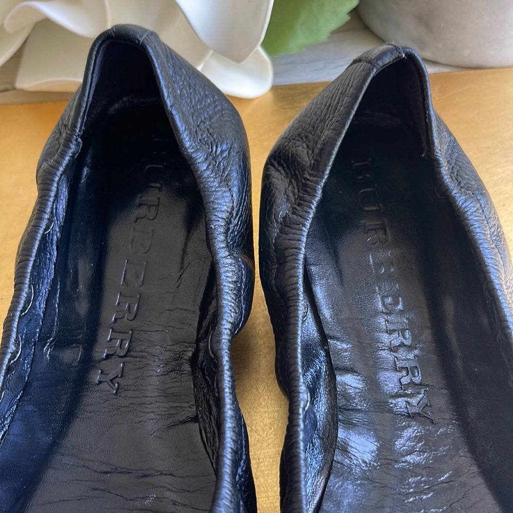 Burberry Black Leather Ballet Flats - Picture 9 of 14